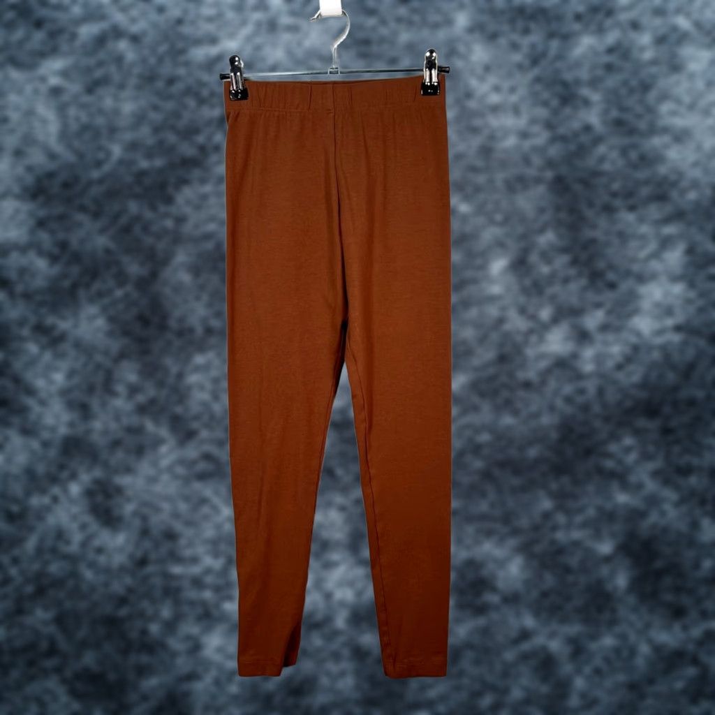 Los Angeles Apparel Los Angeles Apparel Womens Small Brown Cotton Spandex Leggings Made In USA Size 40" / US 18 - 1 Thumbnail