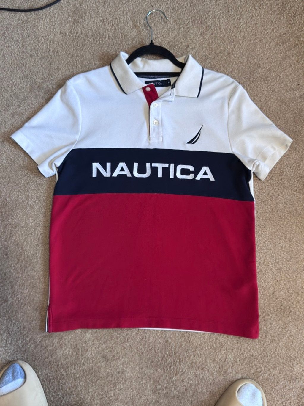 Nautica Mens Nautica Red, White, Blue Polo Sz-M Size US S / EU 44-46 / 1 - 1 Thumbnail