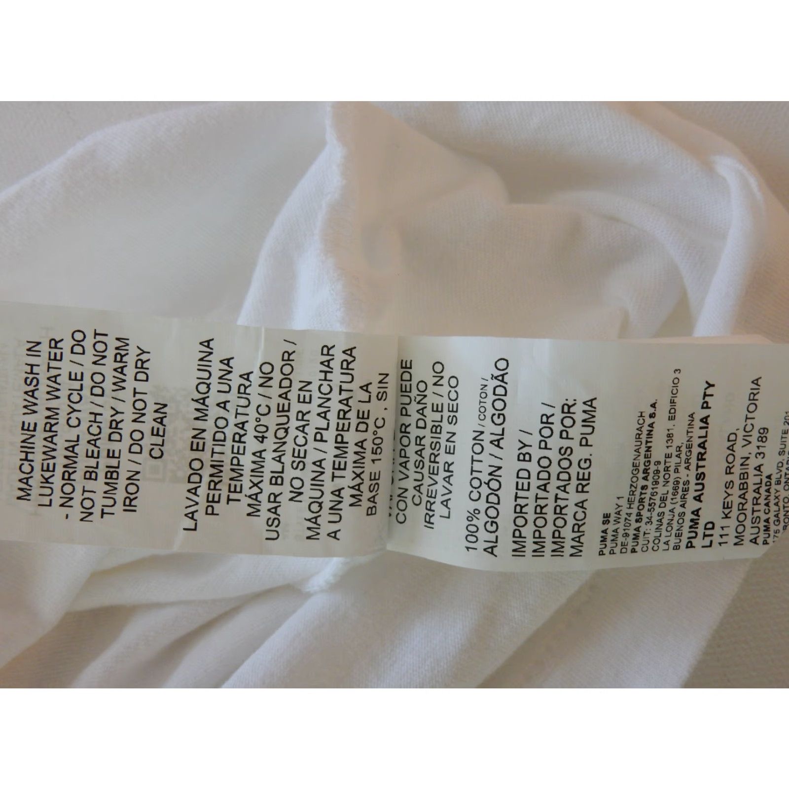 Puma VINTAGE PUMA Men's T-Shirt 2XL Short Sleeve Cotton White Graphic Print Size US XXL / EU 58 / 5 - 3 Thumbnail