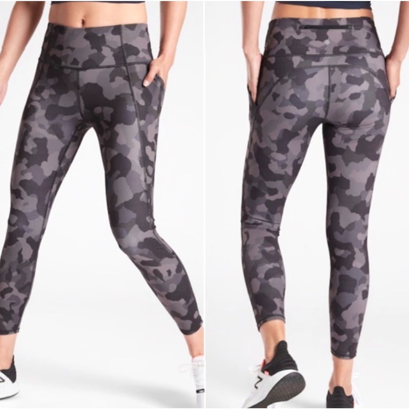 Athleta Athleta Lightening Camo 7/8 Tight Leggings w/Stash Pockets Supersonic-Size S Womens Leggings Size 28" / US 6 / IT 42 - 2 Thumbnail