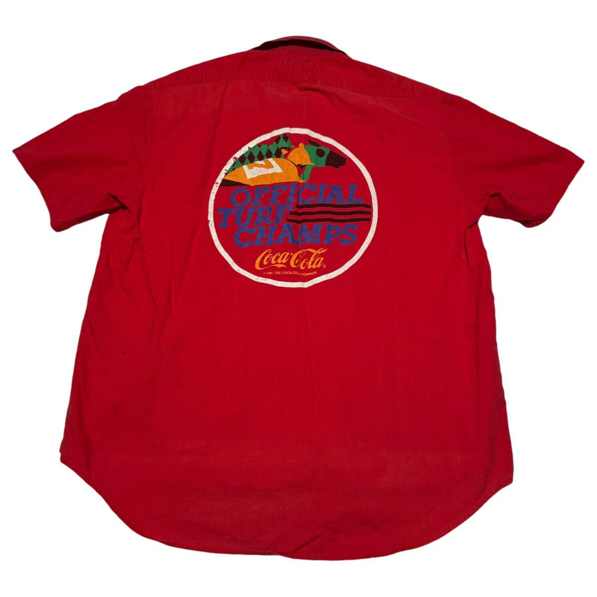 Coca Cola × Vintage 1985 Coca Cola Official Turf Champs Logo Snap Shirt Adult M Size US M / EU 48-50 / 2 - 1 Thumbnail