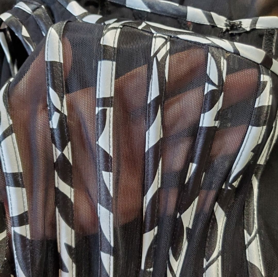 Other Xscape Size 14/XL Dress Black White Floral Stripe Sleeveless Size L / US 10 / IT 46 - 10 Thumbnail