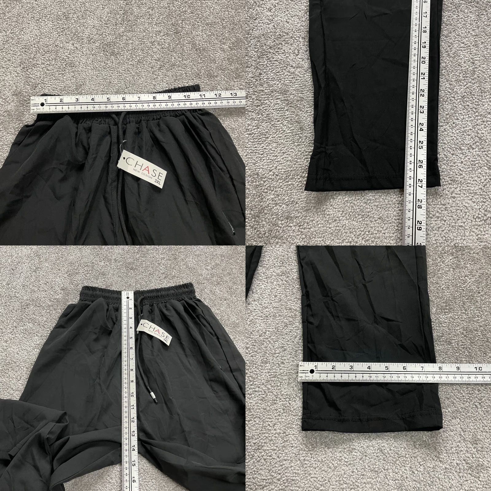 Vintage Chase Track Active Pants Womens Small Black Straight Leg Elastic Waist 22x27 NWT Size 28" / US 6 / IT 42 - 8 Thumbnail