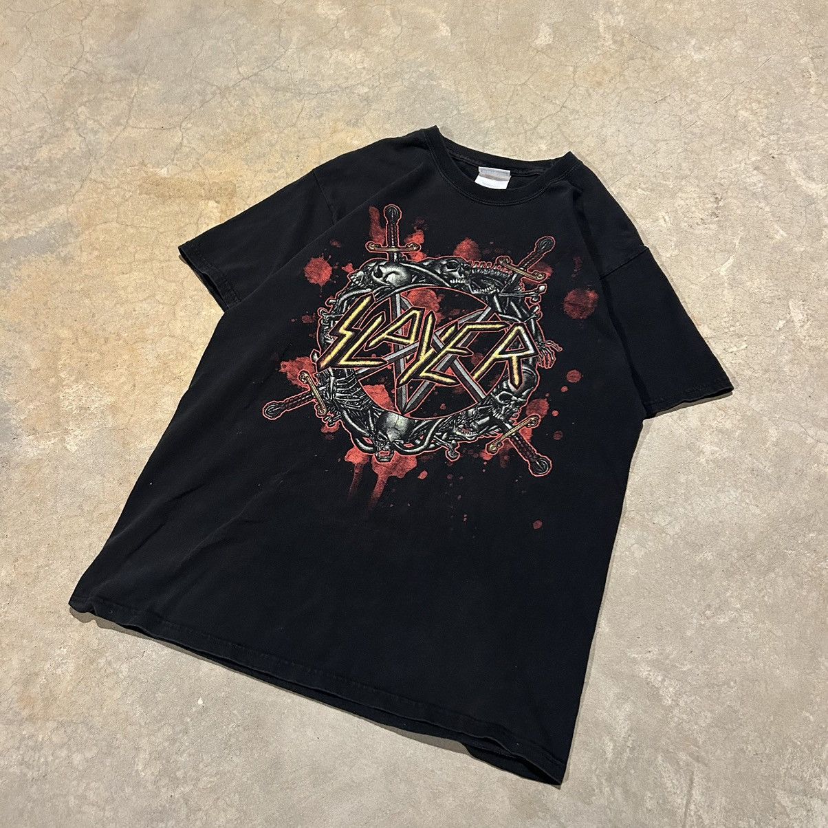 Band Tees × Slayer × Vintage Crazy Vintage Y2K Slayer Metal Band Concert Tee Grunge Size US M / EU 48-50 / 2 - 2 Thumbnail