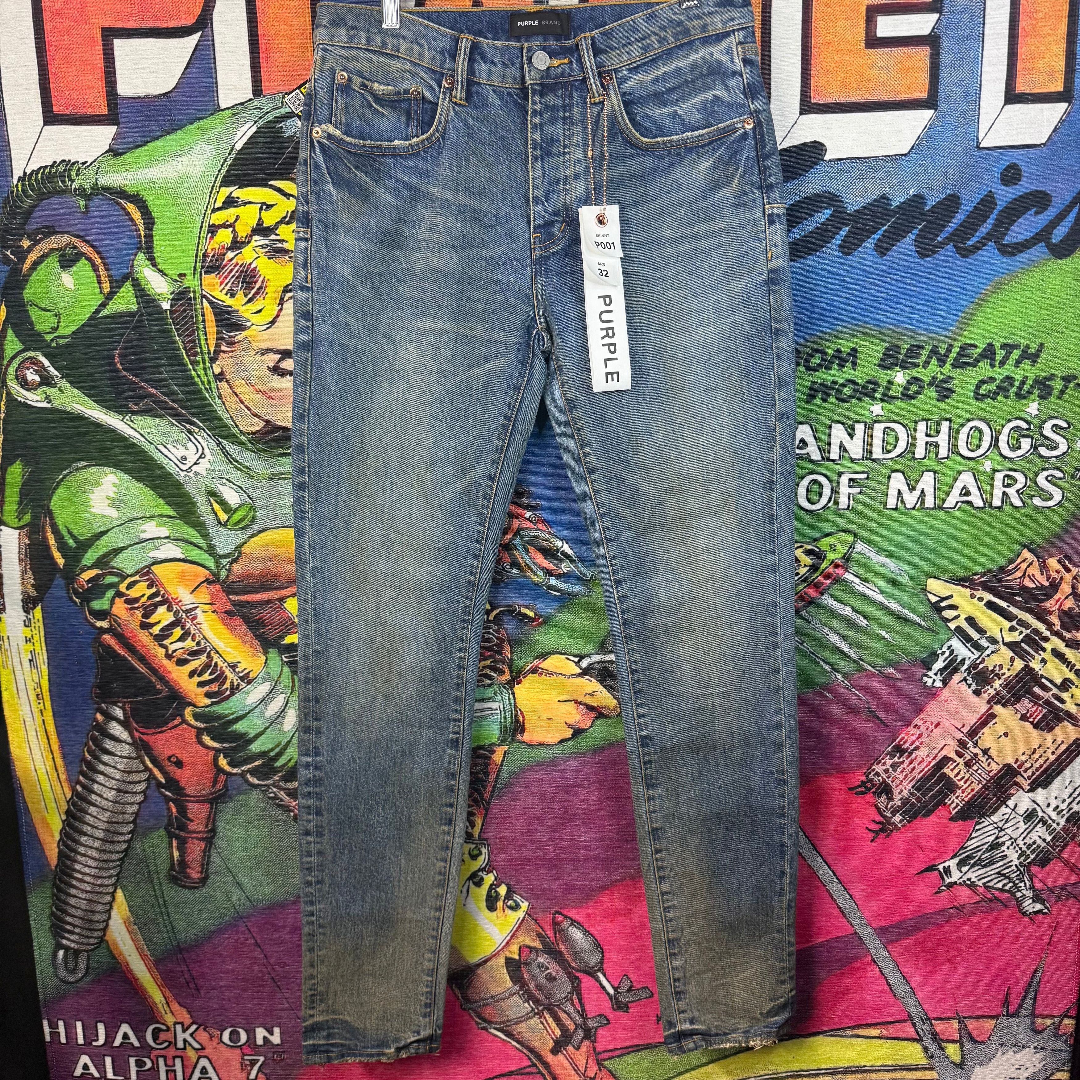 Purple Brand Purple Brand Plain Washed Blue Denim Jeans Size 32
