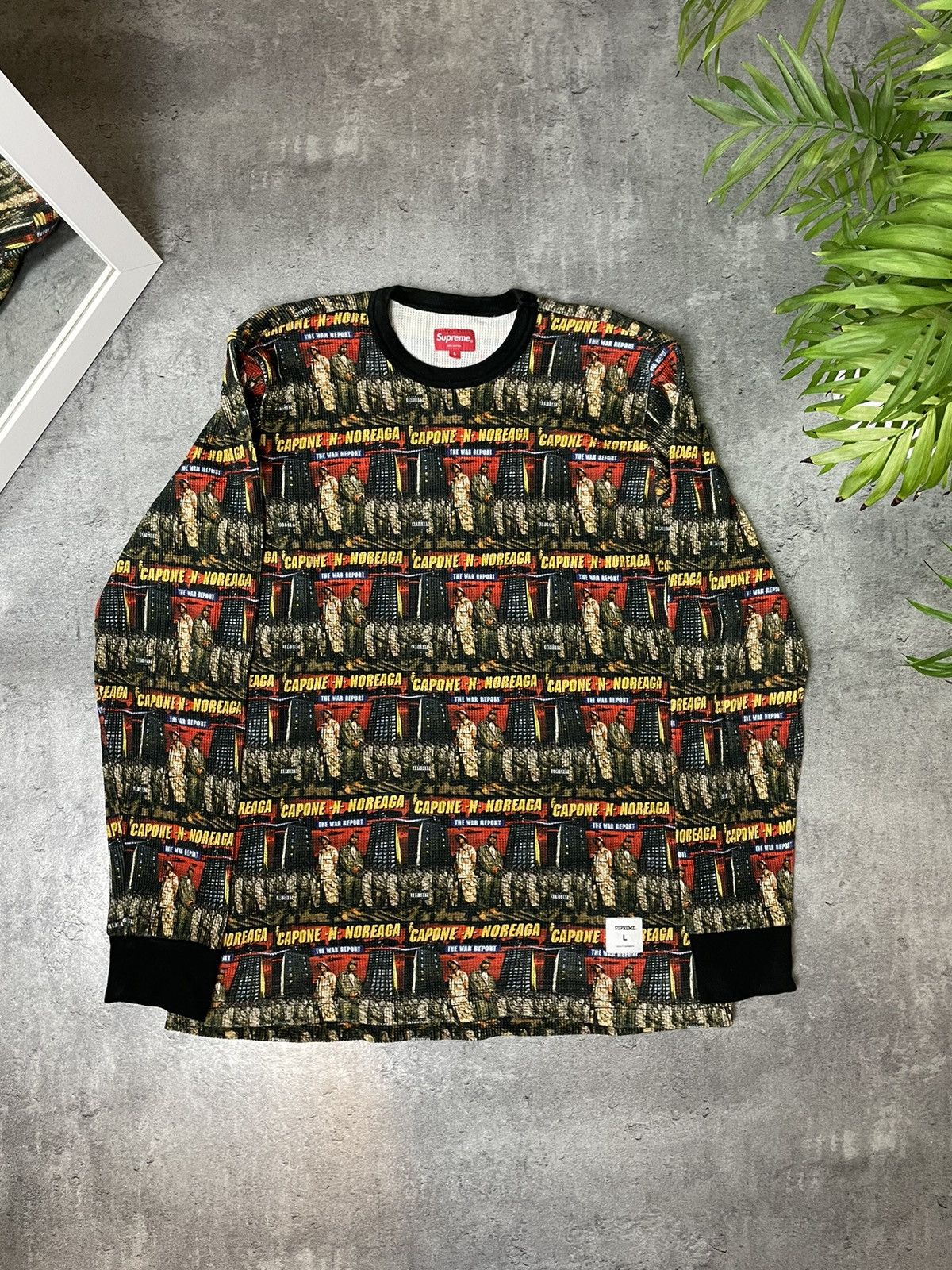 Japanese Brand × Supreme Supreme Capone n Noreaga War Report Waffle Longleeve Shirt Size US L / EU 52-54 / 3 - 1 Thumbnail