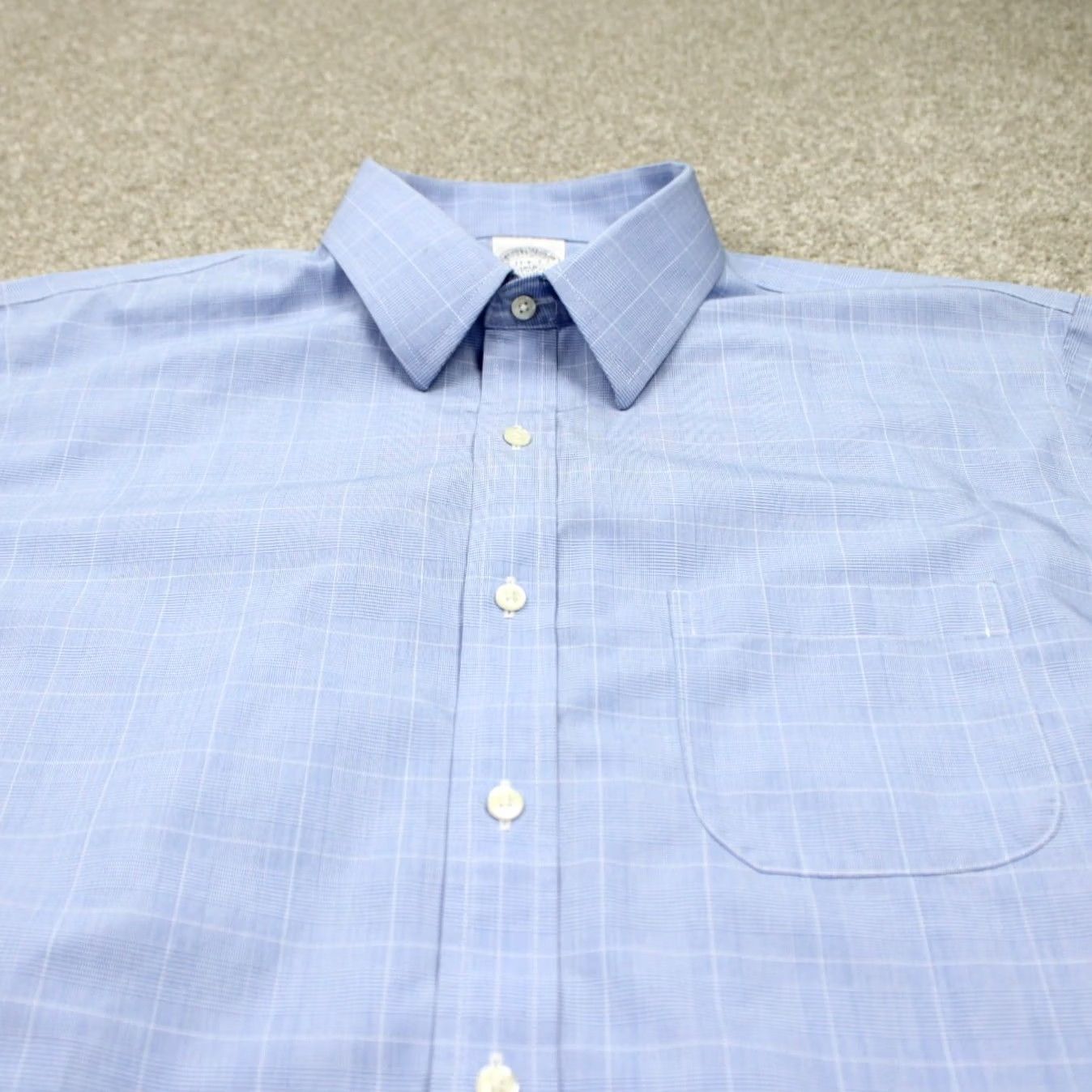 Brooks Brothers Brooks Brothers Regent Dress Shirt Mens 17 6/7 Blue Non-Iron Cotton L/S Shirt Size 46R - 4 Thumbnail