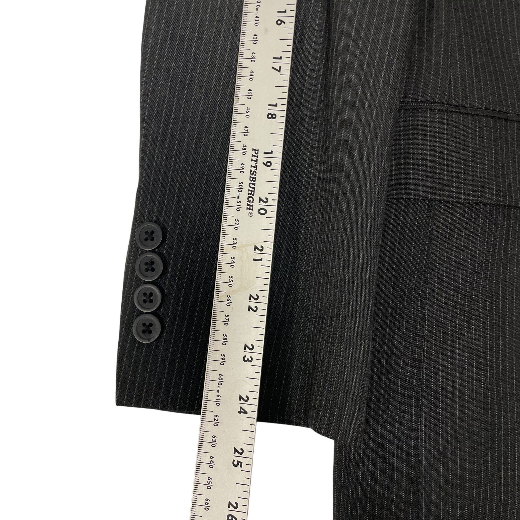 Stafford NWT NEW Stafford Charcoal Sport Coat PINSTRIPE Jacket Size 40R - 9 Thumbnail