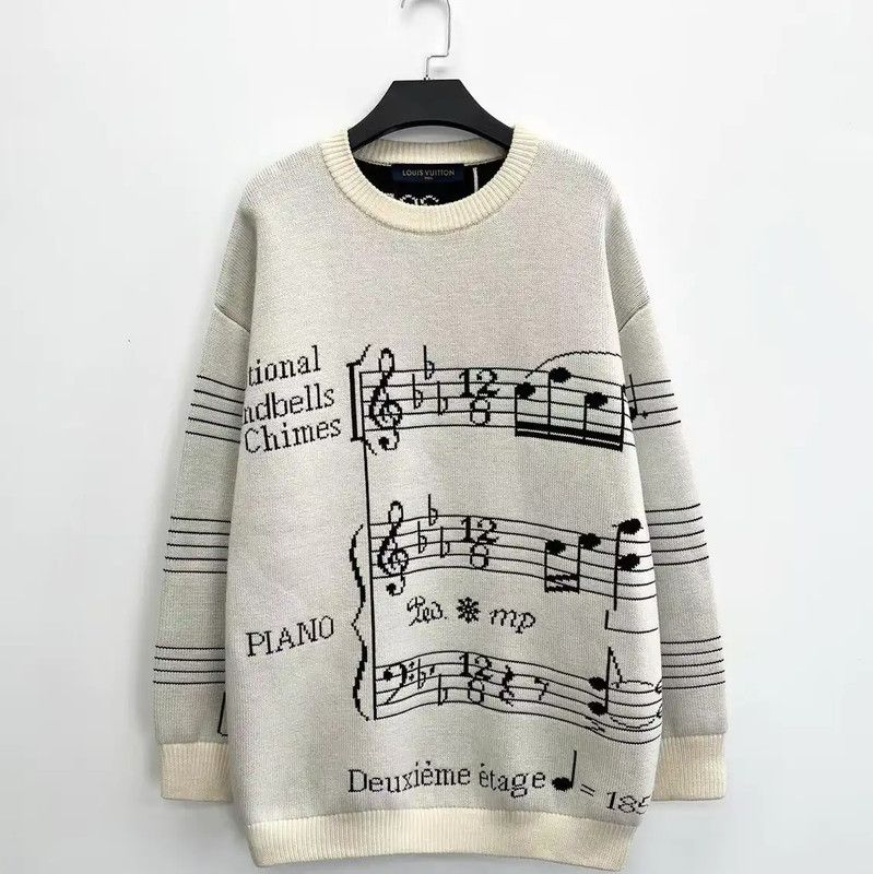 Louis Vuitton Louis Vuitton Men's Cream Wool Knit Sweater 0089 Size US XS / EU 42 / 0 - 1 Thumbnail
