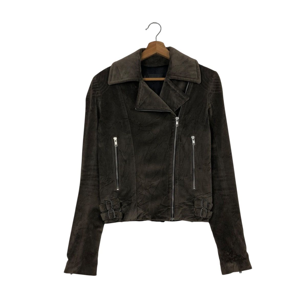 Haider Ackermann 🔥RICH BROWN CROPPED CHORE BIKER JACKET DOUBLE COLLAR Size US S / EU 44-46 / 1 - 4 Thumbnail