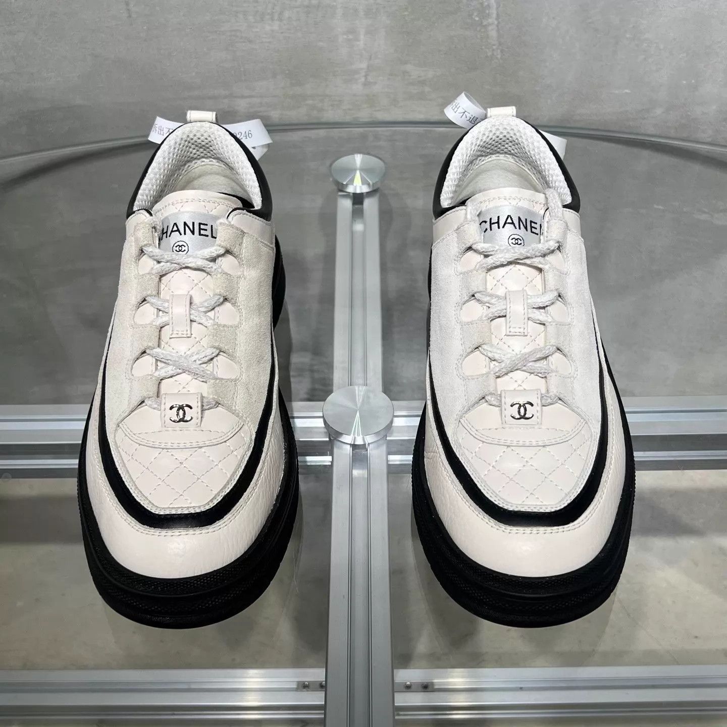 Chanel Chanel 25B Black White Colorblock Platform Sneakers 39 Size US 8.5 / EU 41-42 - 1 Thumbnail
