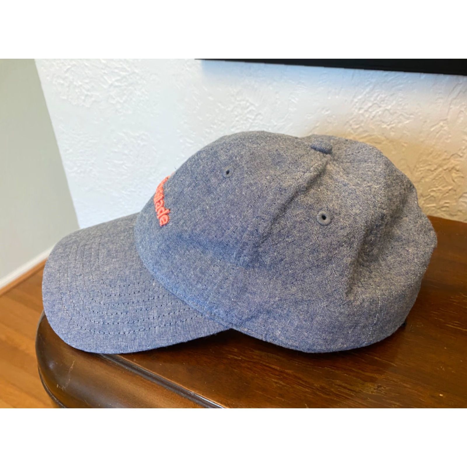 TaylorMade Taylor Made Unisex Blue Denim Pink Adjustable Logo Print One Size Golf Cap Size ONE SIZE - 2 Thumbnail