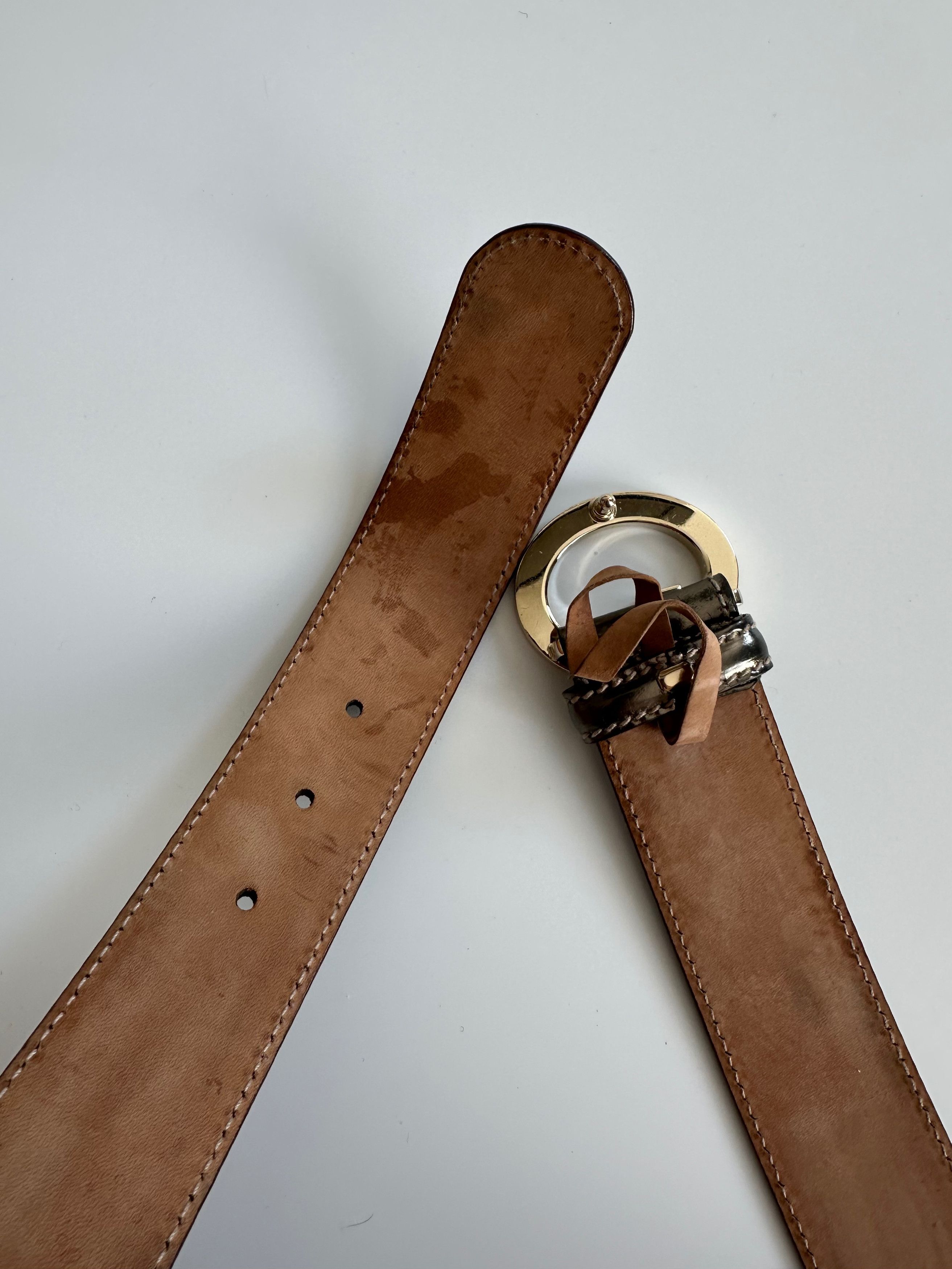Gucci GUCCI G Buckle patent Leather Belt Bronze Size ONE SIZE - 6 Thumbnail