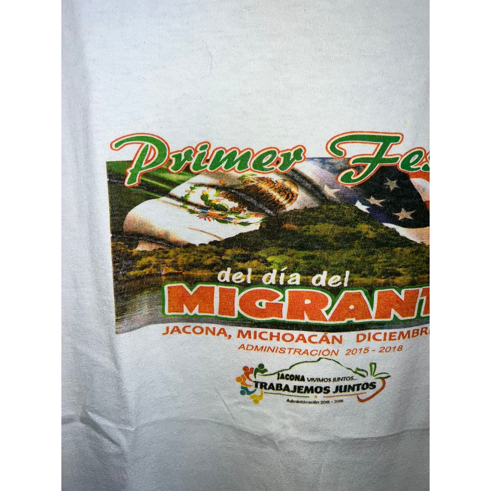 Vintage Primer Festival Shirt Del Dia Del Migrante White Tee Medium Size US M / EU 48-50 / 2 - 3 Thumbnail