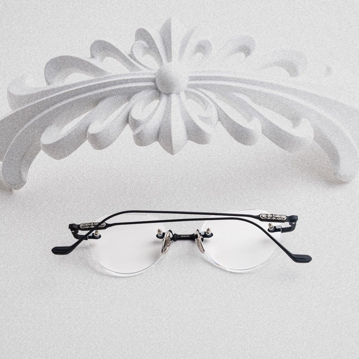 Chrome Hearts CHROME HEARTS SOFFFFFFFFERS I MATTE BLACK/SHINY SILVER GLASSES Size ONE SIZE - 7 Thumbnail