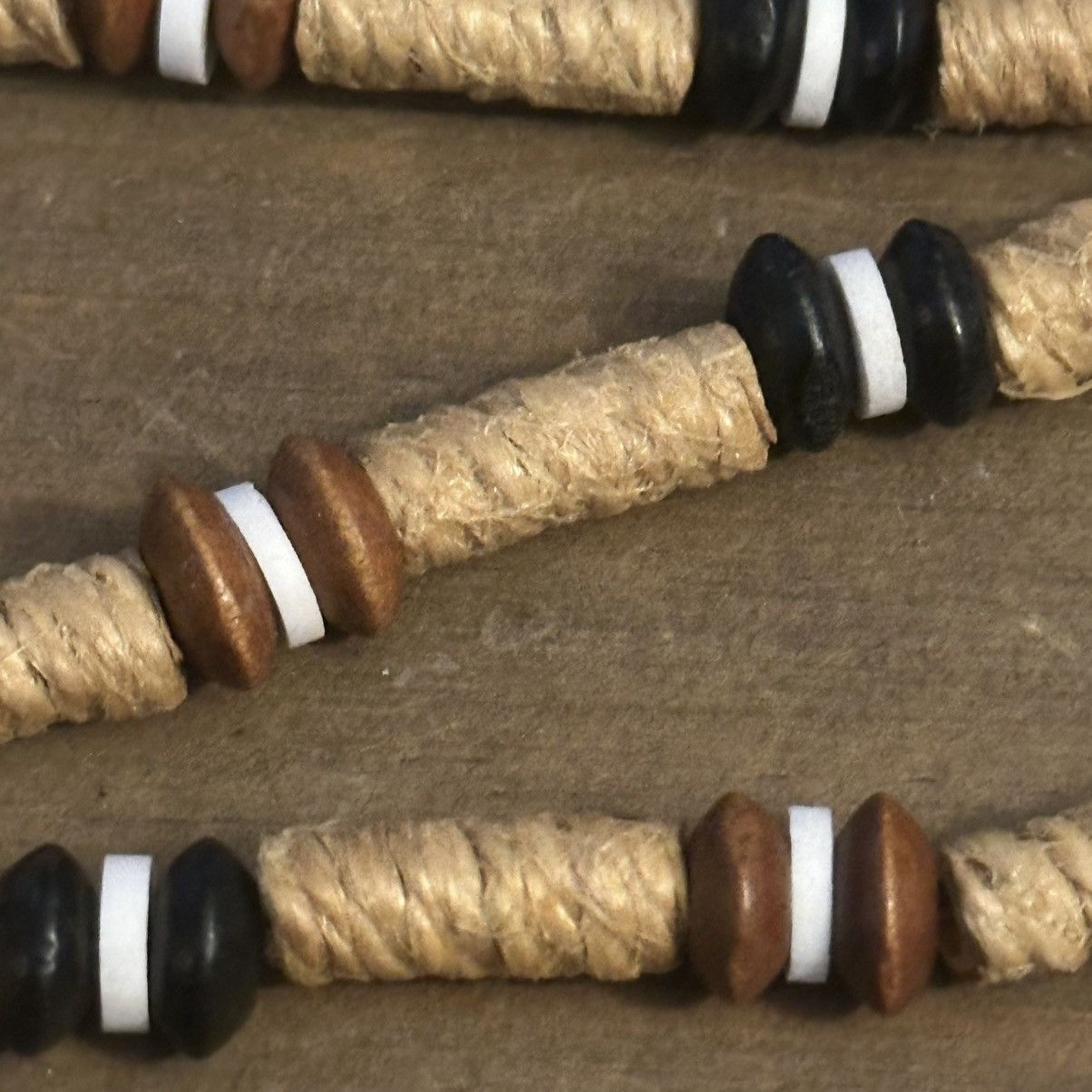 Vintage Vintage hemp wrapped bead necklace Size ONE SIZE - 4 Thumbnail