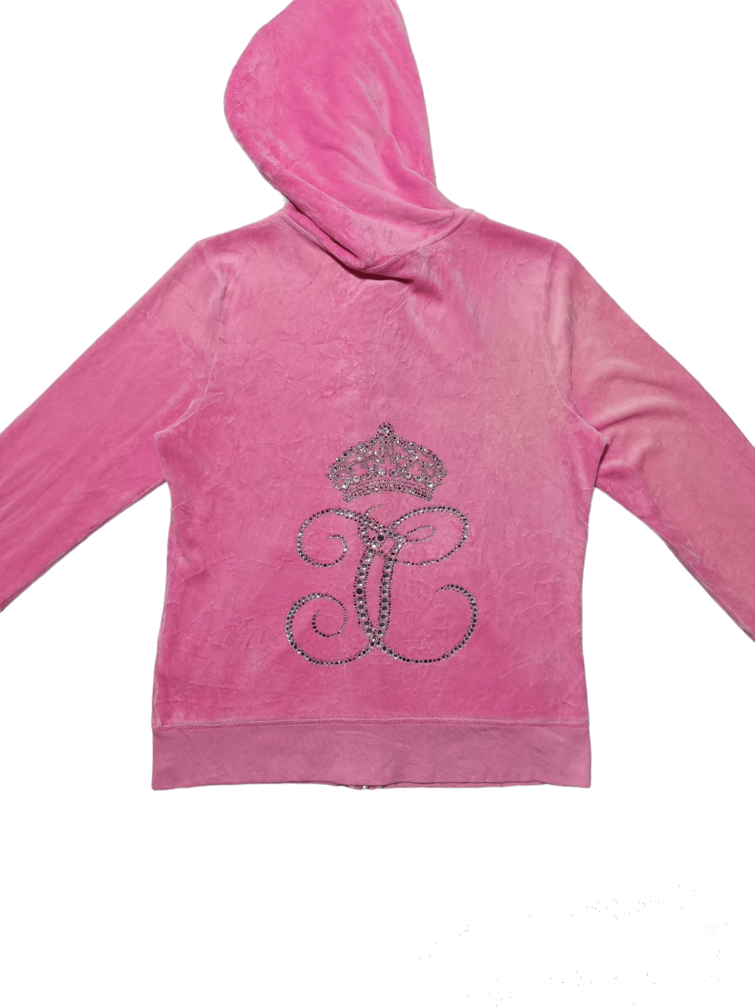 Juicy Couture Vintage JUICY COUTURE Pink Velvet Zipper Hoodie Size L / US 10 / IT 46 - 1 Thumbnail