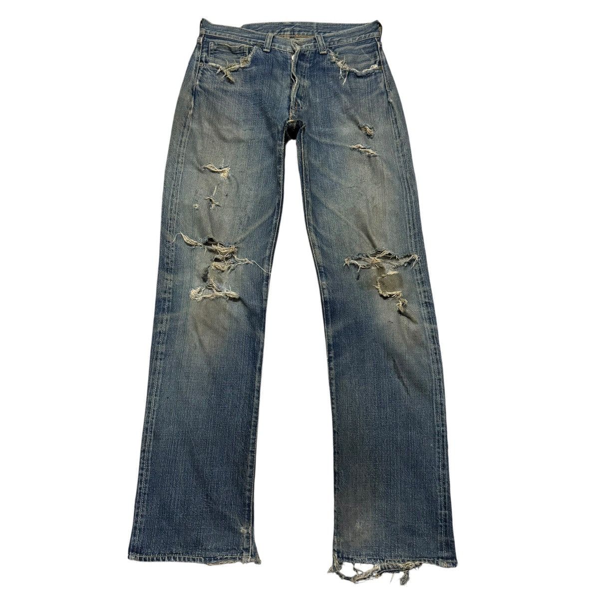 The Real McCoy's Vintage Real McCoys Ultimate Seeker Distessed Denim Jeans Size US 30 / EU 46 - 2 Thumbnail
