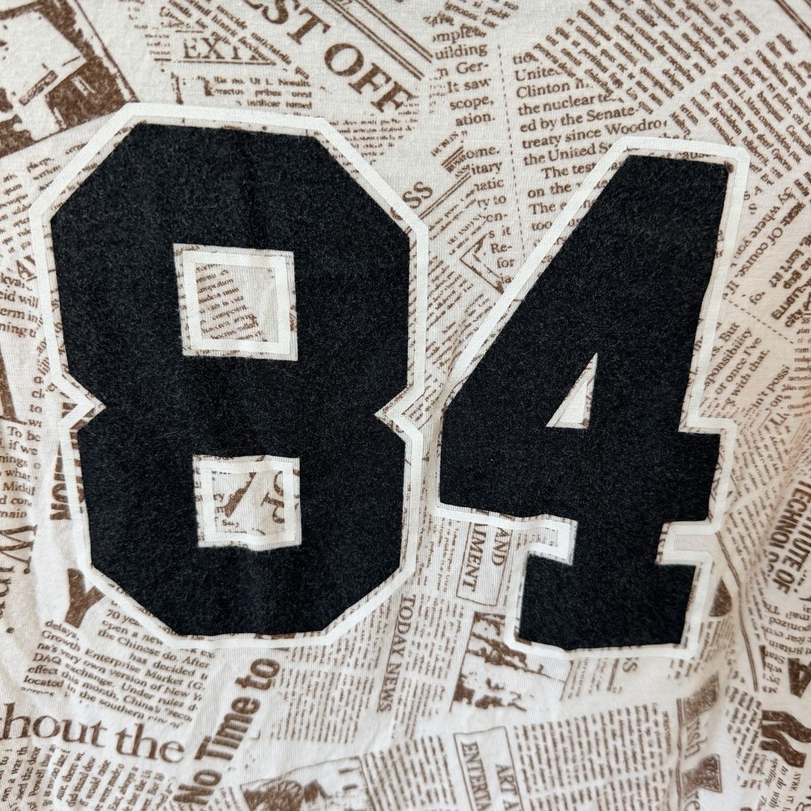 Other Ragdoll LA Newspaper Print Tee Shirt 84 Graphic Brown White Size M / US 6-8 / IT 42-44 - 3 Thumbnail