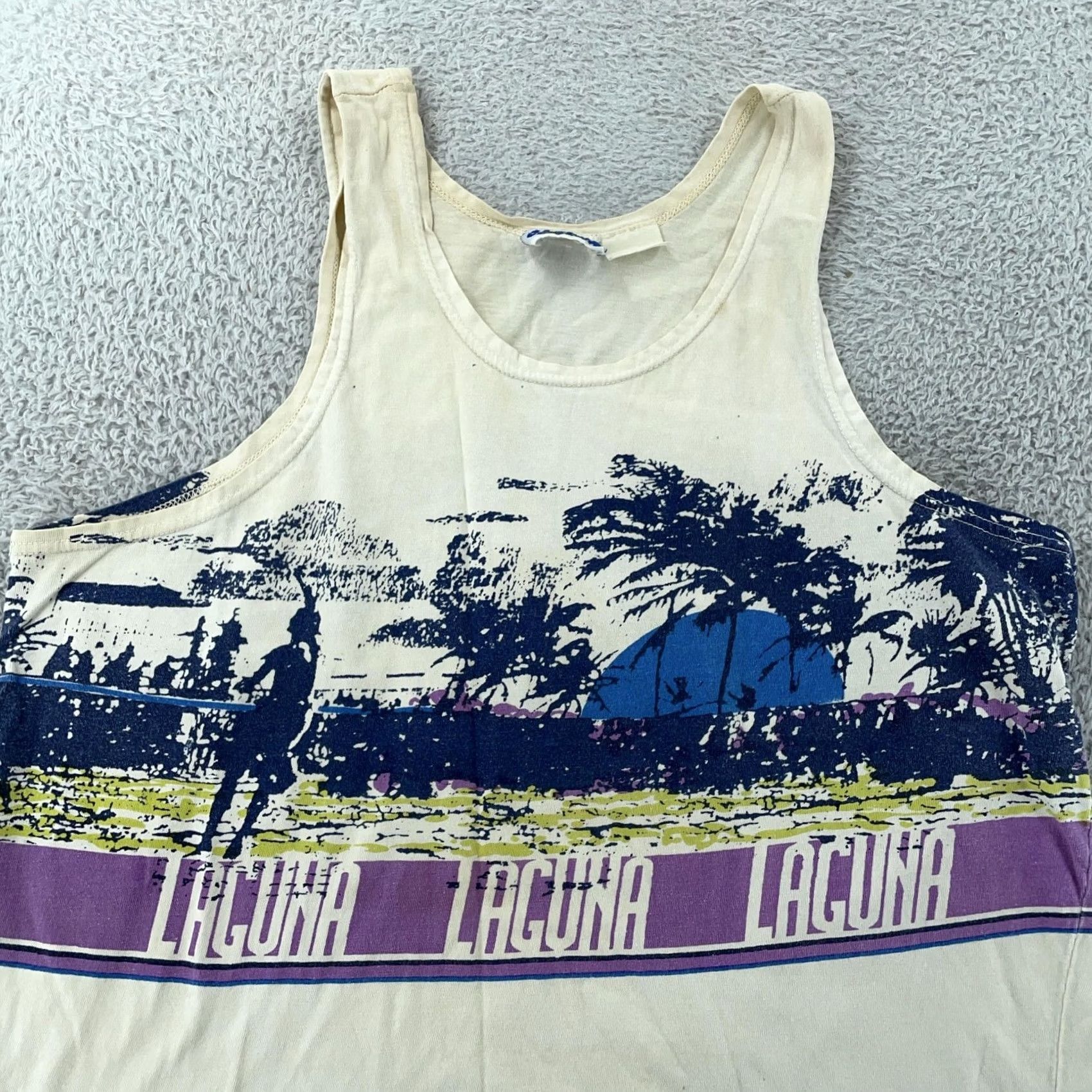 Vintage VINTAGE Laguna Beach Tank Top Shirt Mens Medium Surf 90s Size US M / EU 48-50 / 2 - 2 Thumbnail
