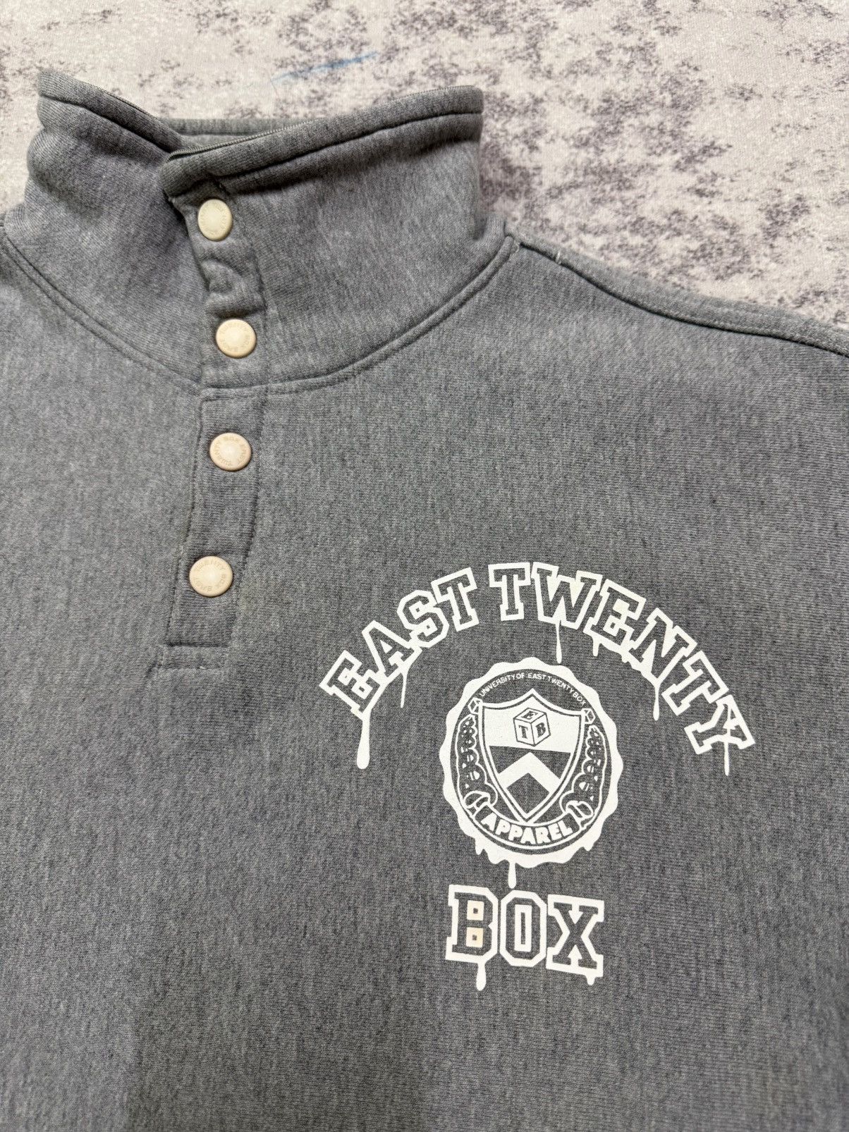 Vintage University of East Twenty Box Half Snap Button Sweater Size US S / EU 44-46 / 1 - 5 Thumbnail