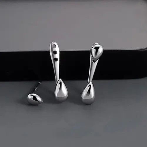 Jewelry × Other 925 Silver Plated Teardrop Stud Earrings for Men Women Size ONE SIZE - 4 Thumbnail