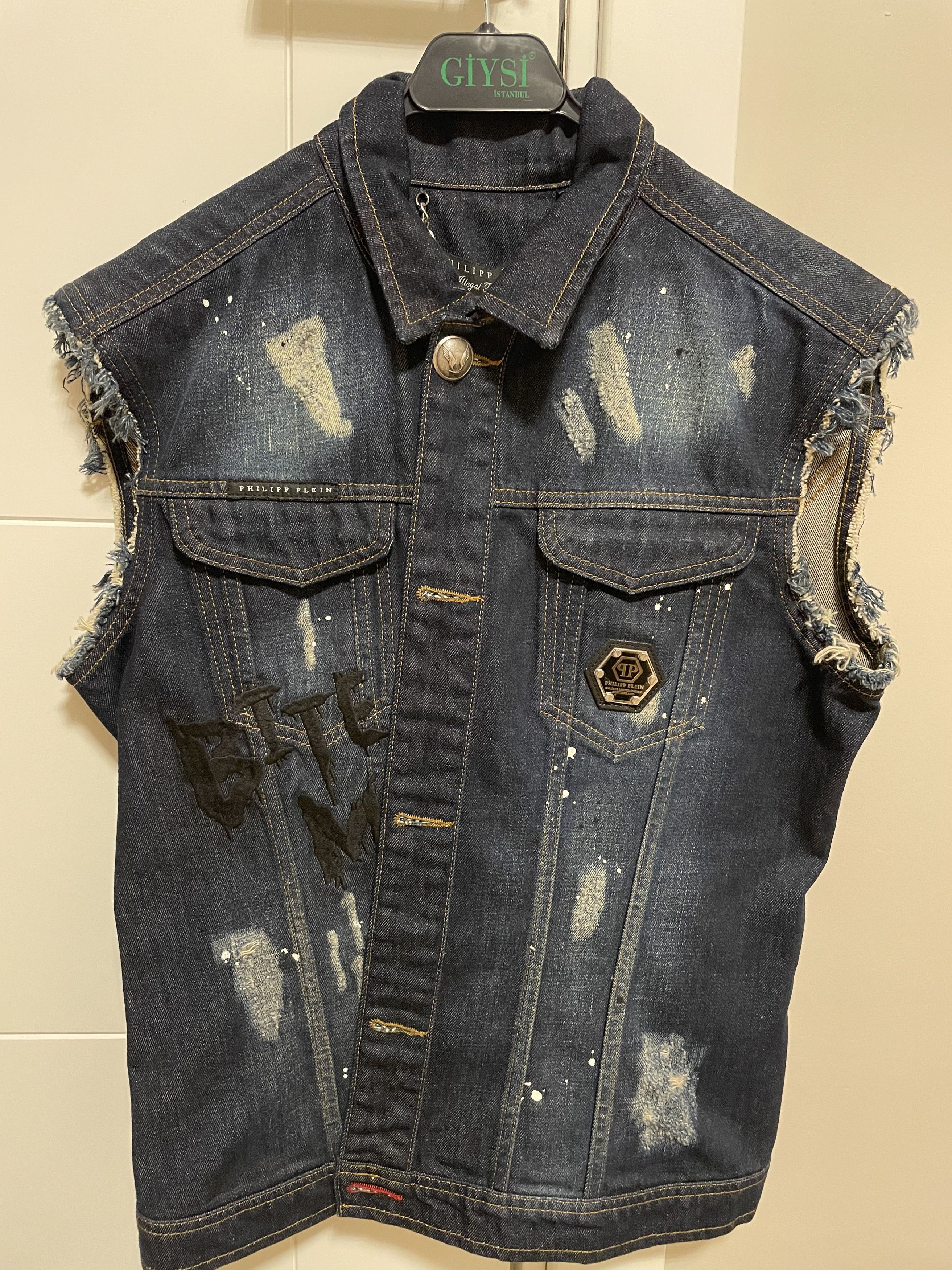 Philipp Plein Philipp Plein Bite Me Denim Vest M Size US M / EU 48-50 / 2 - 1 Thumbnail
