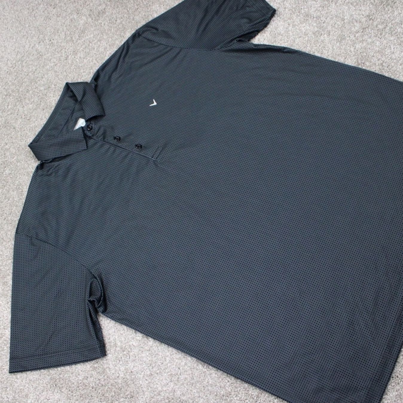 Callaway Callaway Opti-Dri Polo Shirt Mens XL Black/Gray Geometric S/S Pullover Golf Size US XL / EU 56 / 4 - 6 Thumbnail
