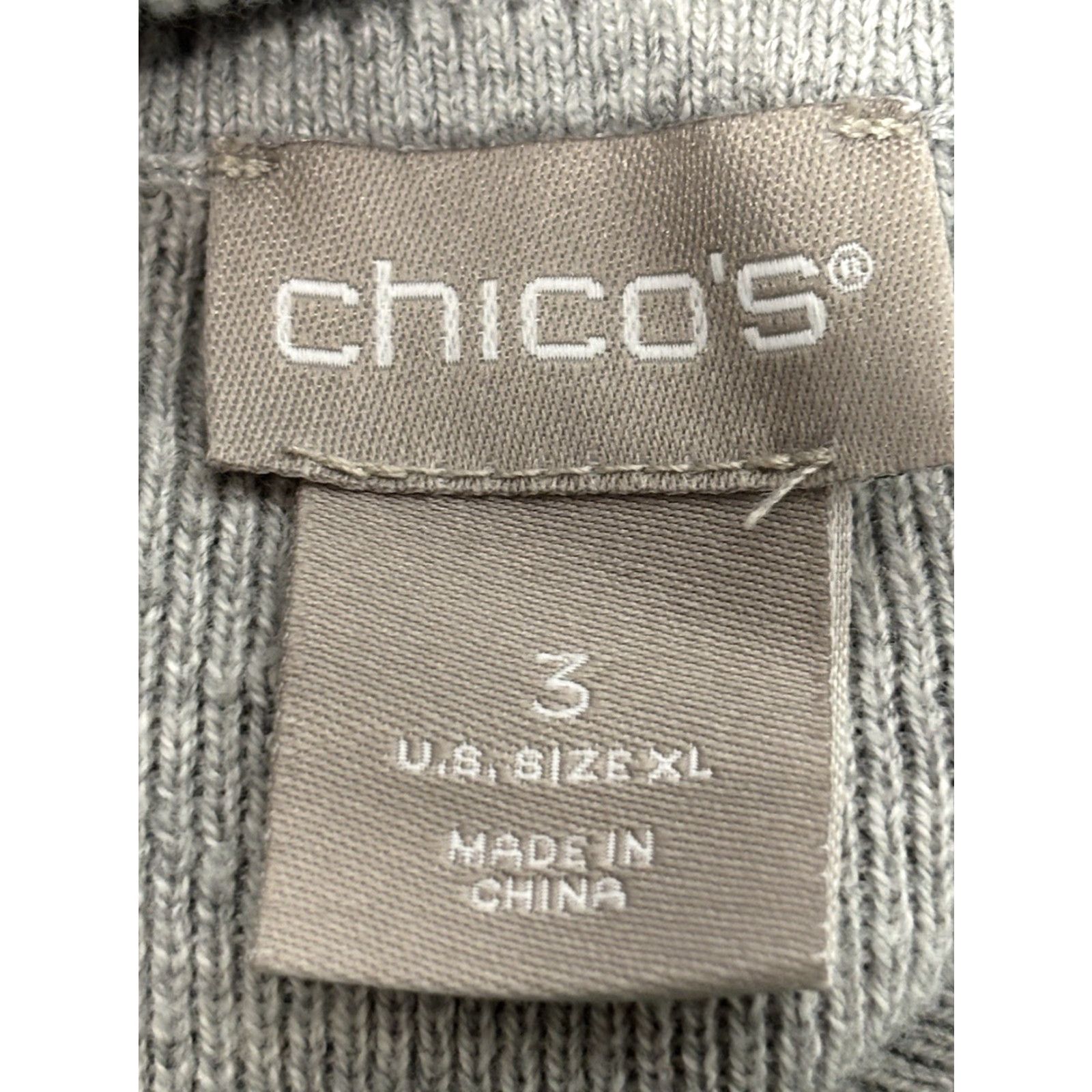 Vintage Chicos Turtleneck Sweater Sz 3 US X-Large Women’s Grey Knit Classic Capsule Size XL / US 12-14 / IT 48-50 - 6 Thumbnail