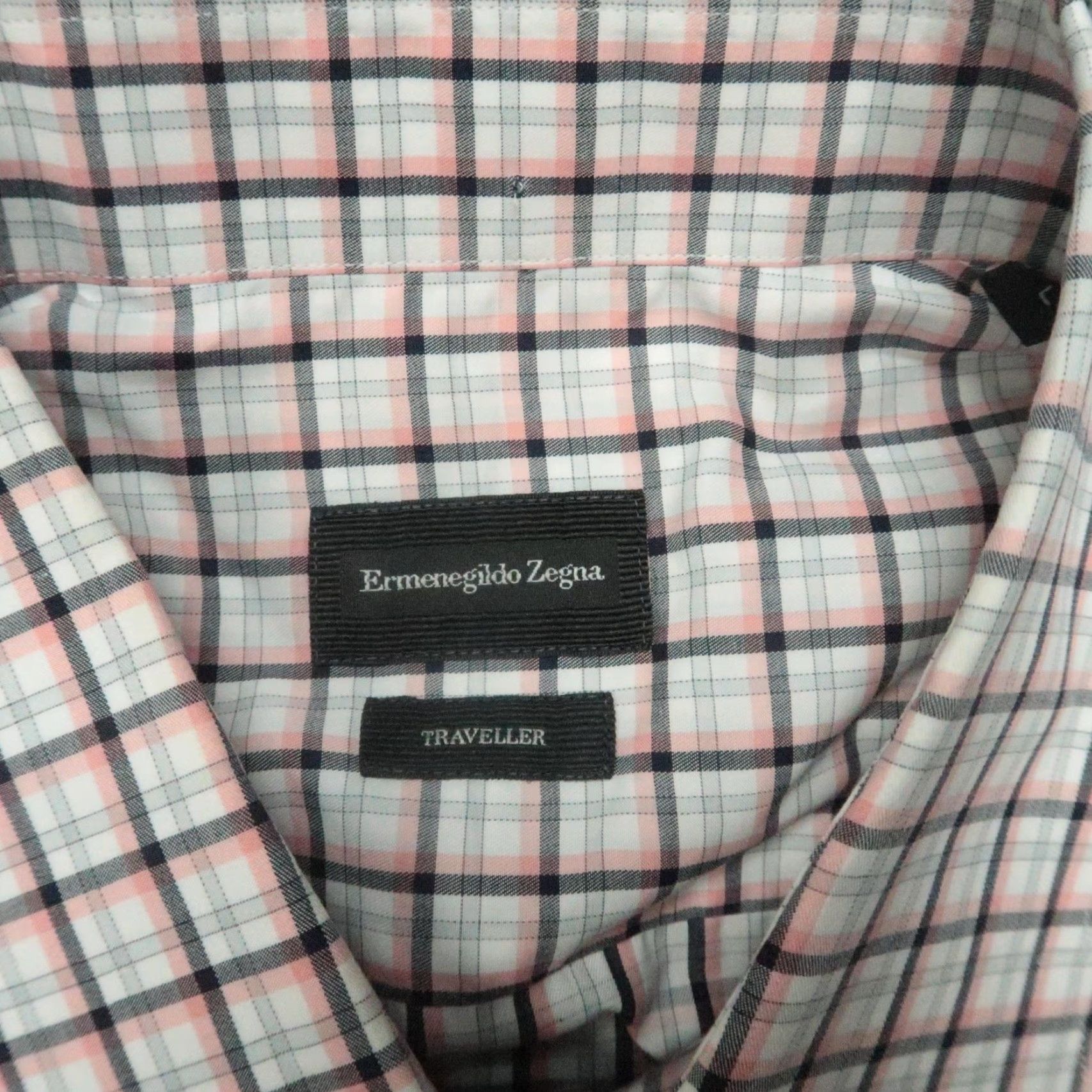Ermenegildo Zegna Ermenegildo Zegna Button-Up Shirt Mens Large White Plaid Long Sleeve Travel Casual Dress Size US L / EU 52-54 / 3 - 3 Thumbnail