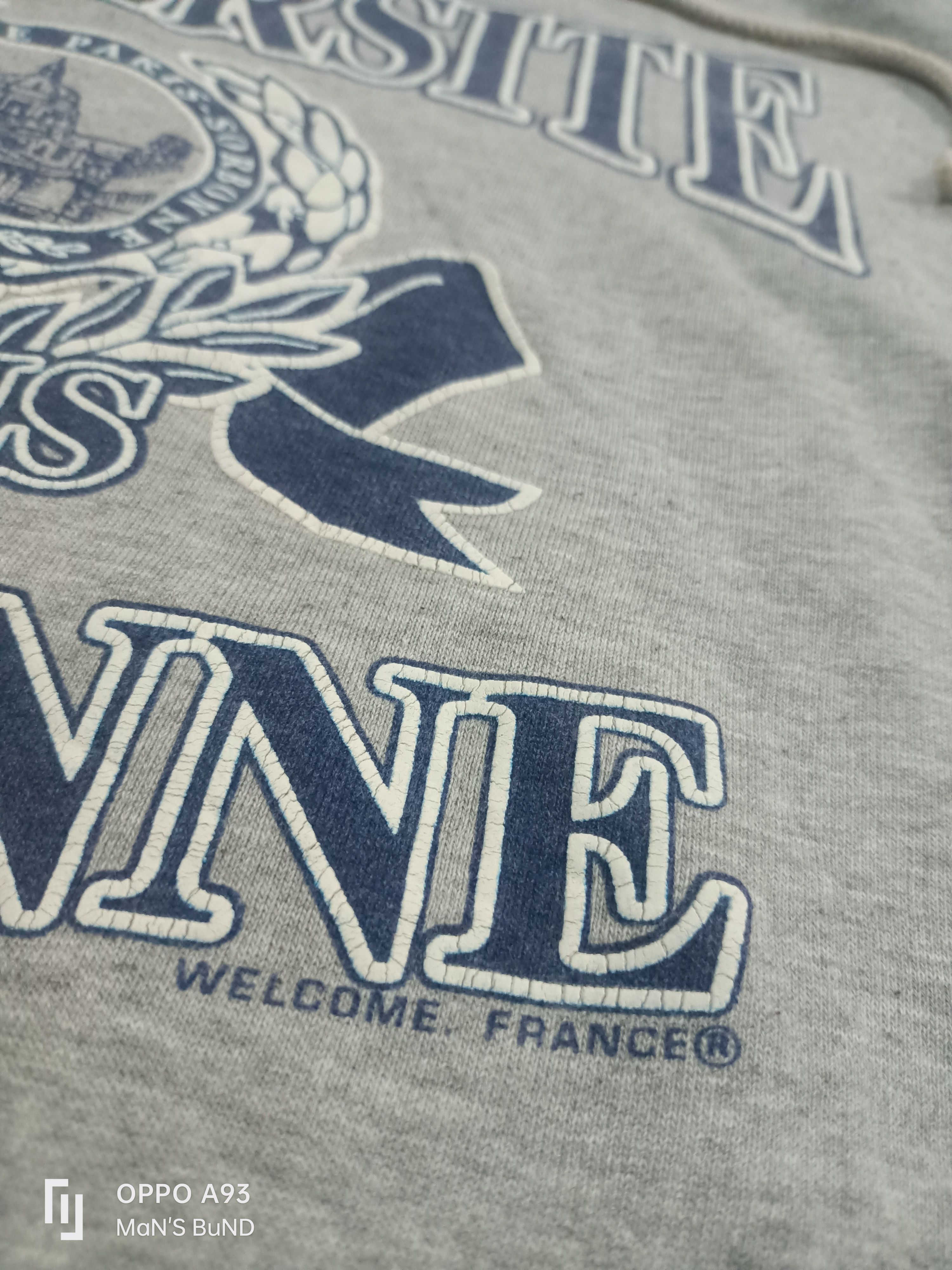 Vintage Universite of Paris Sorbonne France Gray Hoodie Sweatshirt Size US S / EU 44-46 / 1 - 5 Thumbnail