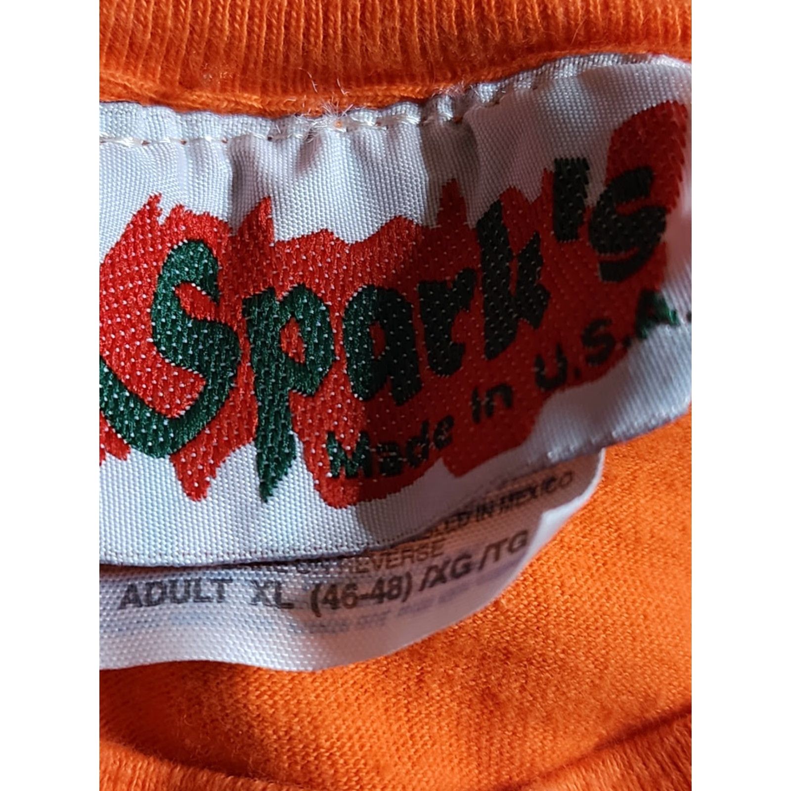 Vintage VINTAGE Spark T-Shirt Embroidered Lighthouse Travel 90s USA Mens XL Orange Crew Neck Short Sleeve Size US XL / EU 56 / 4 - 6 Thumbnail