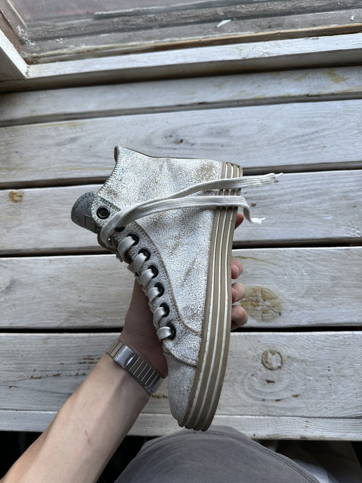 Hogan 🚨HOGAN REBEL HIGH SNEAKERS BIG LOGO Y2K WHITE RARE LUXURY Size US 6 / IT 36 - 4 Thumbnail