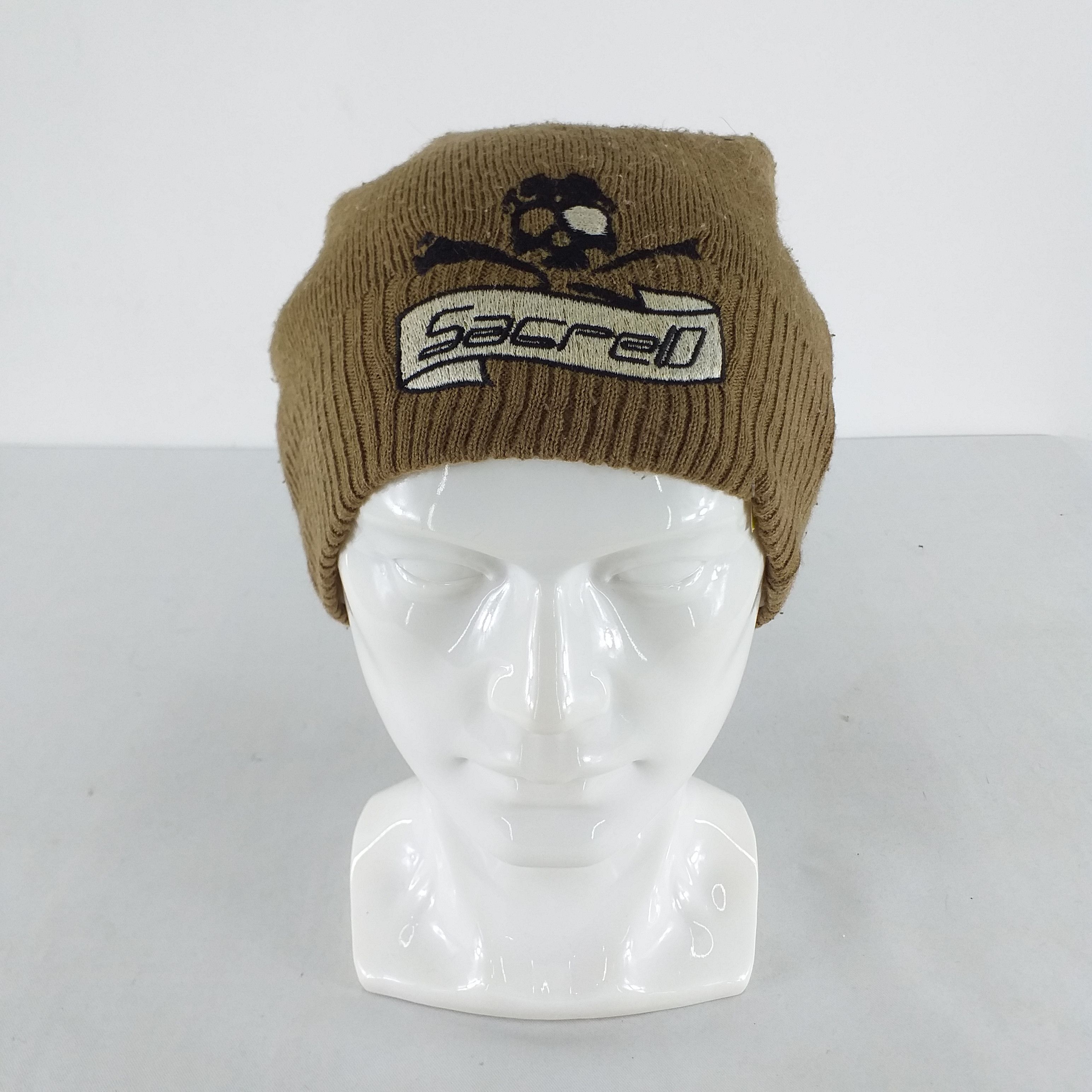 Japanese Brand Sacred Skull Embroidery Snow Cap Hat Beanie -BN352 Size ONE SIZE - 1 Thumbnail