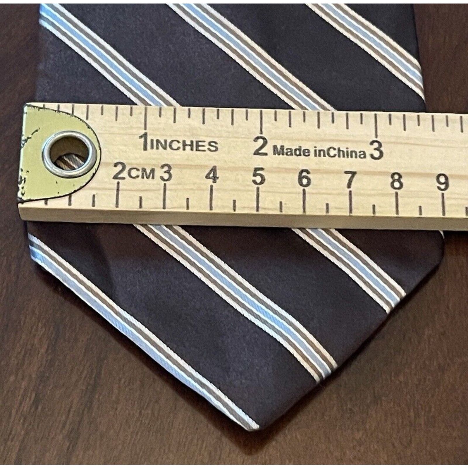 DKNY Dkny Brown Blue 100% Silk Men’s Neck Tie Made In USA Size ONE SIZE - 4 Thumbnail