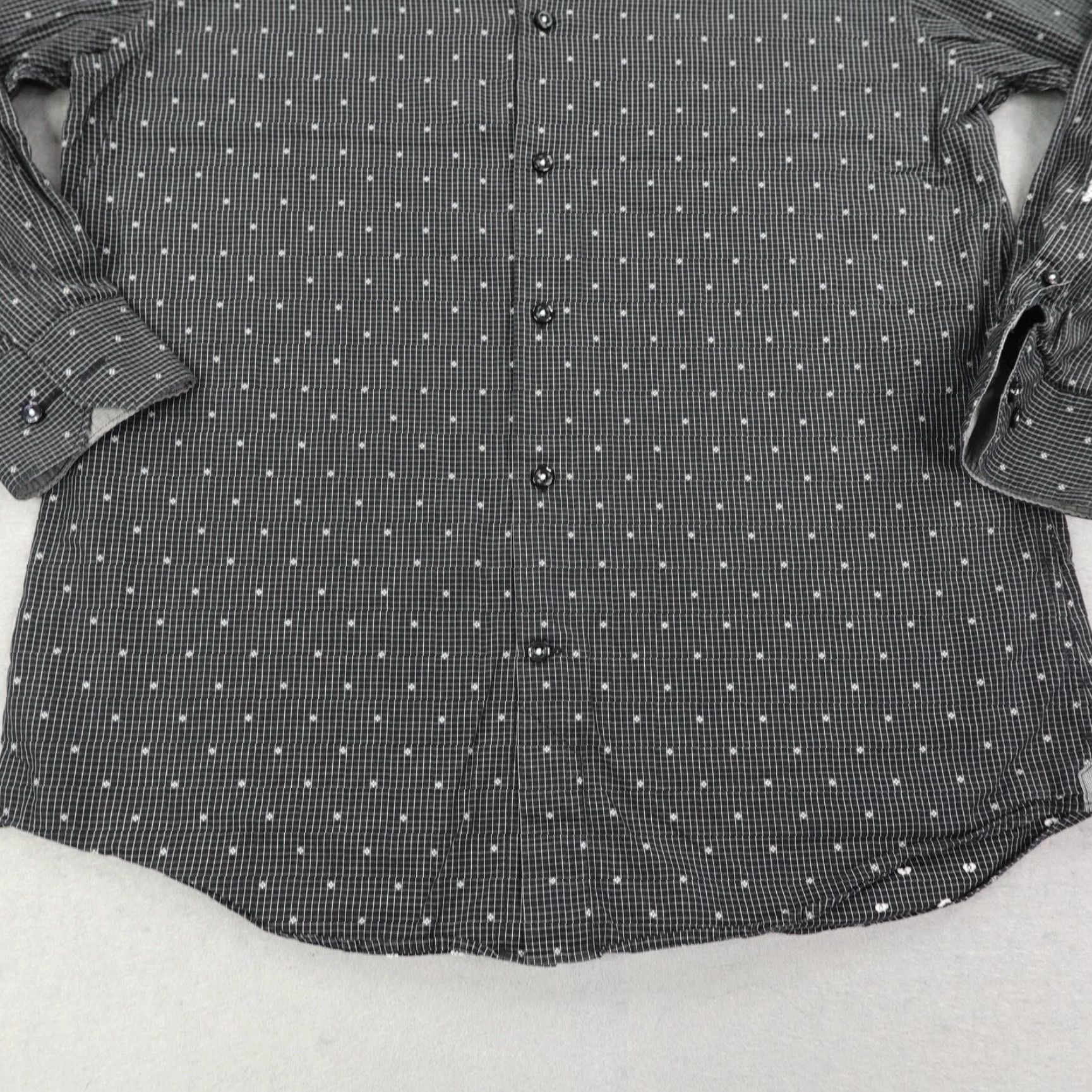 BUGATCHI VINTAGE Bugatchi Uomo Shirt Men Large Black Check Plaid Long Sleeve Button-Up Casual Business Formal Workwear Size US L / EU 52-54 / 3 - 3 Thumbnail
