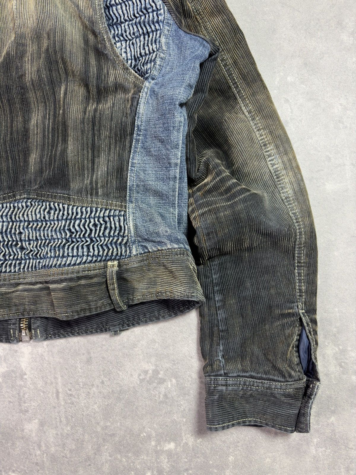 Diesel 00s Diesel Corduroy Racing Moto Cropped Denim Jacket M S Size M / US 6-8 / IT 42-44 - 17 Thumbnail
