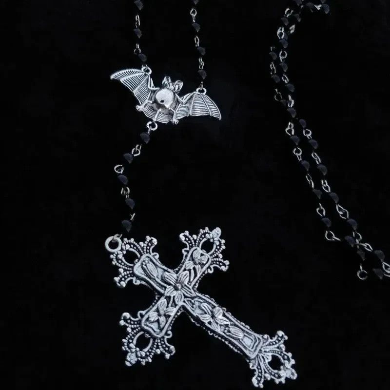 Jewelry Gothic Rosary Necklace Prayer Beads Beaded Size ONE SIZE - 2 Thumbnail