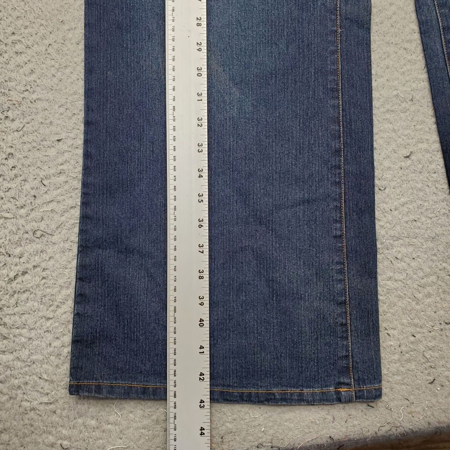 Denime Venezia Womens 26 Blue Denim Flared Jeans Relaxed Stretch Low Waist 5-Pocket Denim, Vintage: No, Size: 26, Plus Size Size 26" / US 2 / IT 38 - 3 Thumbnail