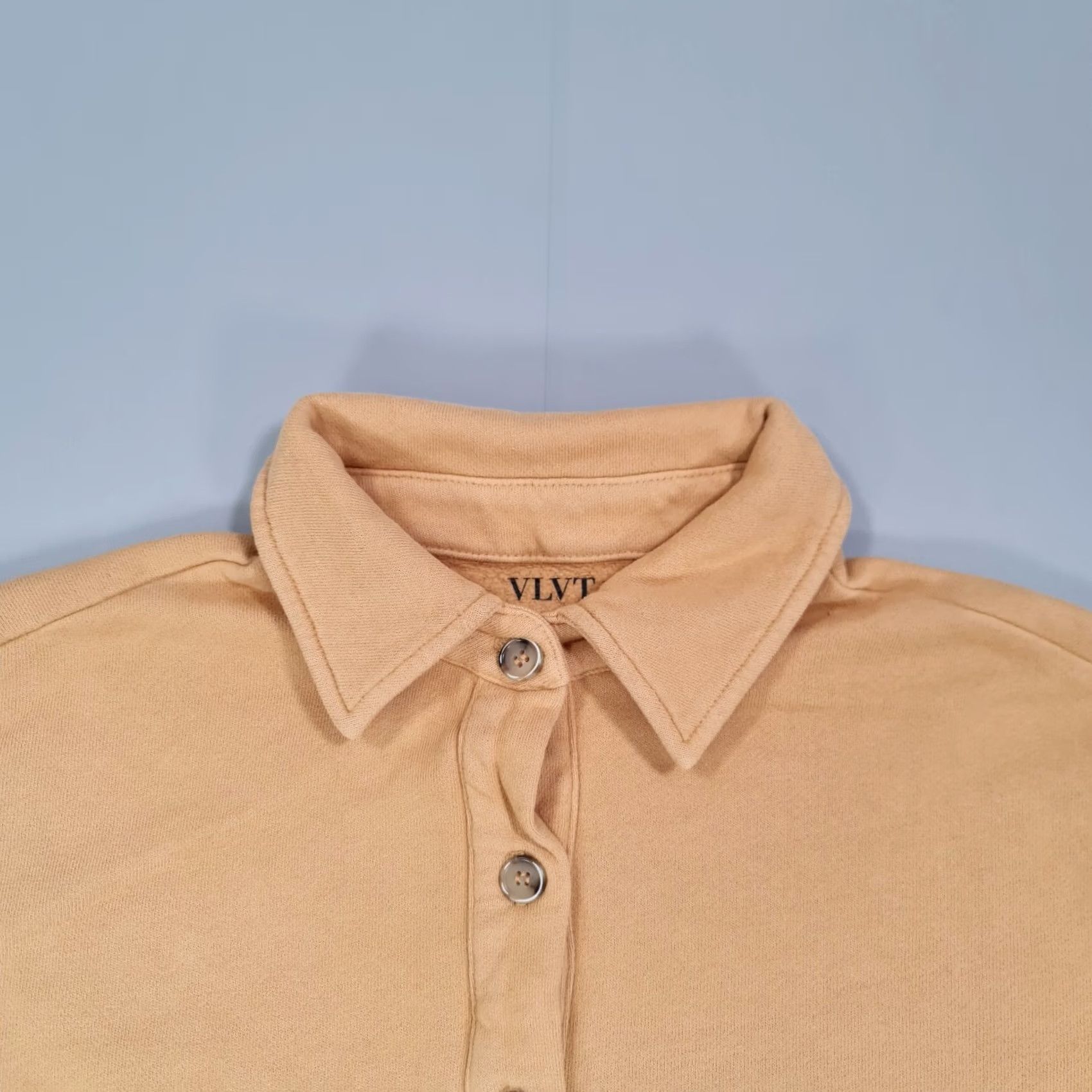 Velvet Velvet by Graham & Spencer Sweatshirt Womens Henley Collared Long Sleeve Button Gold XS Size XS / US 0-2 / IT 36-38 - 2 Thumbnail