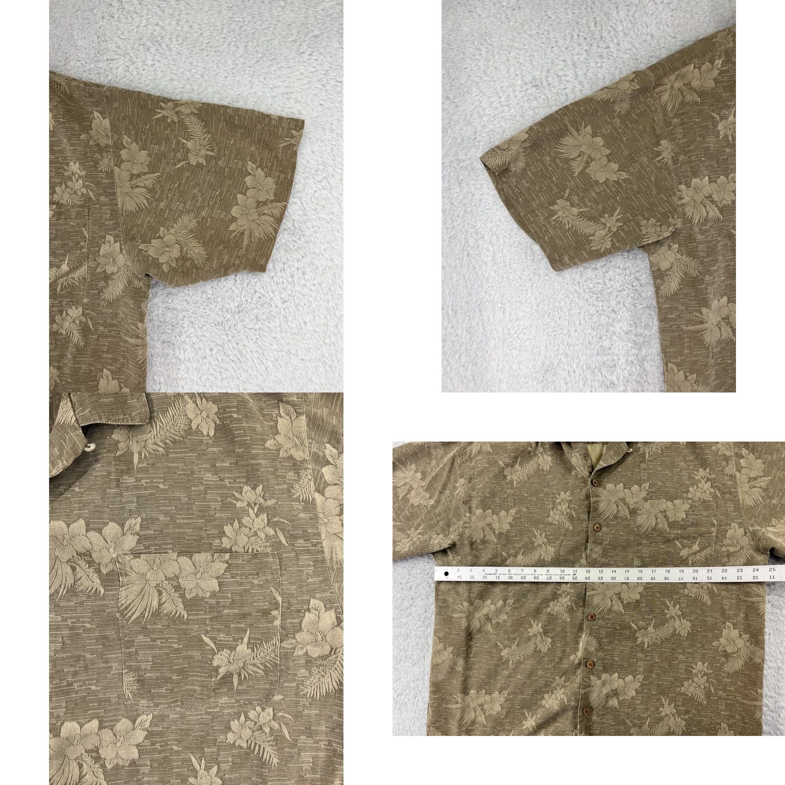 Tommy Bahama VINTAGE Tommy Bahama Shirt Mens Extra Large Beige Floral Hawaiian Button Up Silk Camp Size US XL / EU 56 / 4 - 8 Thumbnail