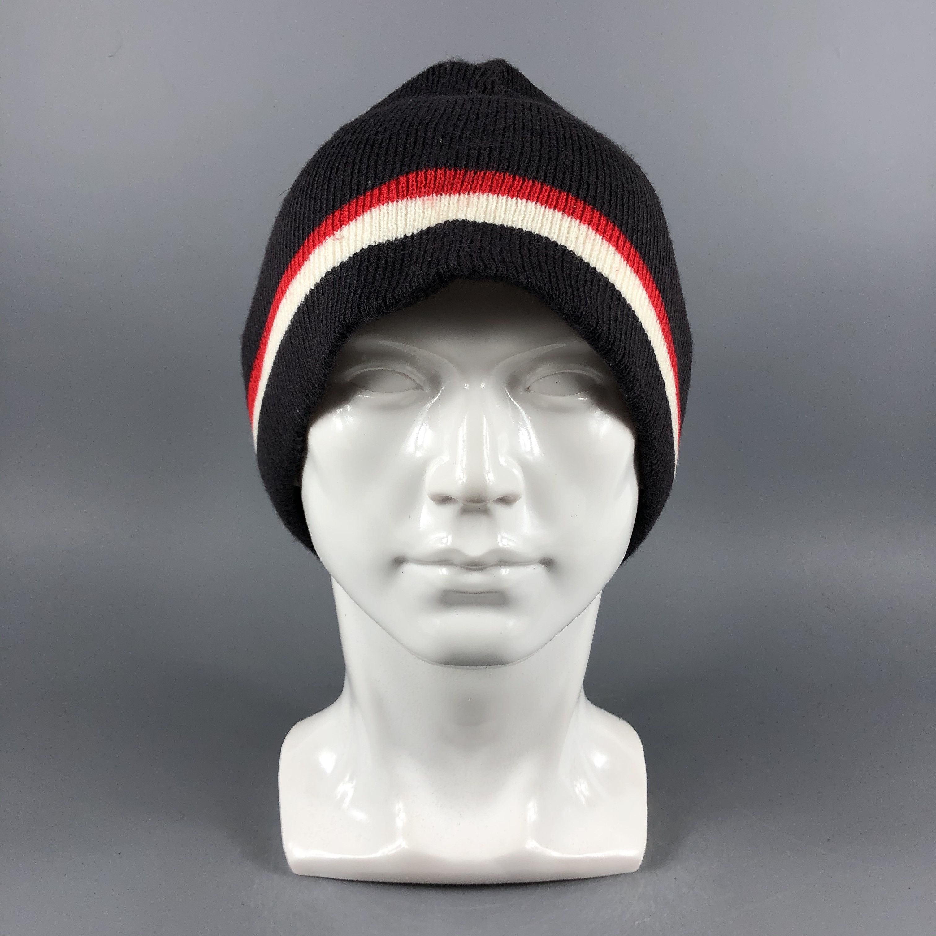 Vintage Claim Stripe Beanie Snow Hat Snow Cap -D1118 Size ONE SIZE - 2 Thumbnail