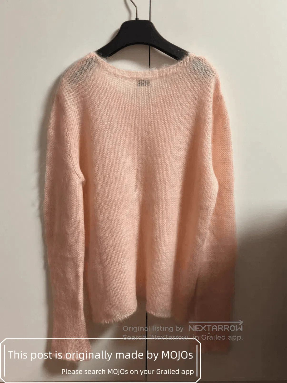 Saint Laurent Paris Sz XL Saint Laurent Paris Pink Mohair V-neck Knitwear mojos Size US XL / EU 56 / 4 - 4 Thumbnail