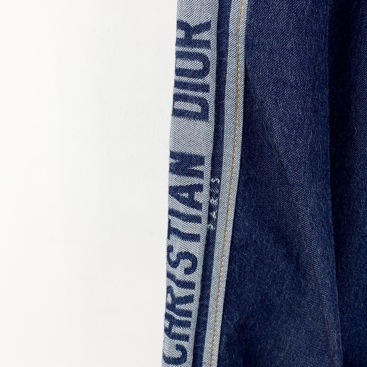 Dior Dior Dark Blue Side Logo Letter Denim Wide-leg Pants K26WX Size 24" / US 00 / IT 34 - 4 Thumbnail