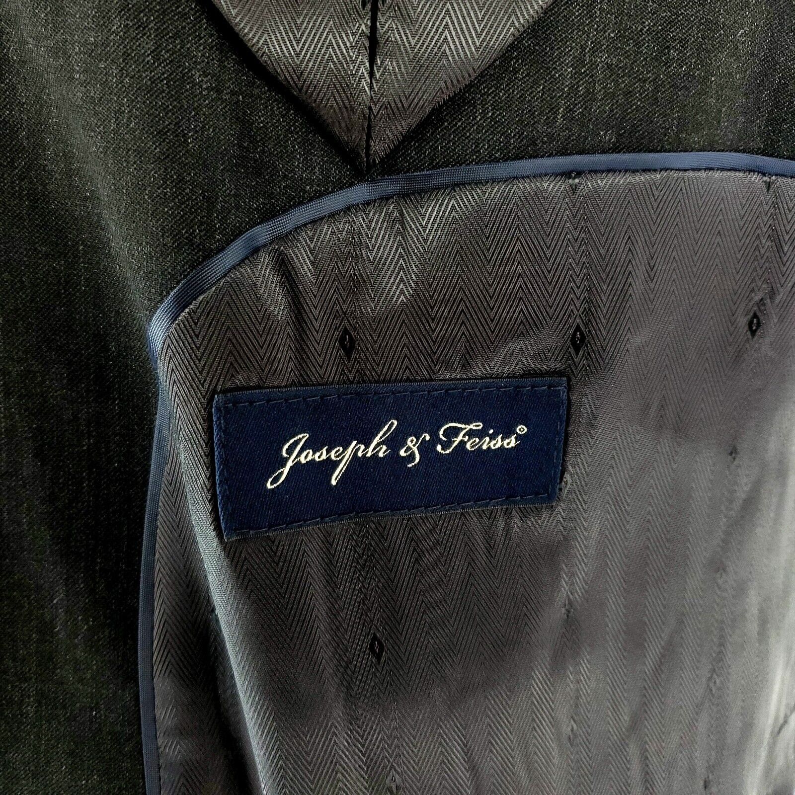 Joseph & Feiss Joseph Feiss Wool 2 Button Suit Jacket 42R Gray Twill Blazer Size 42R - 7 Thumbnail