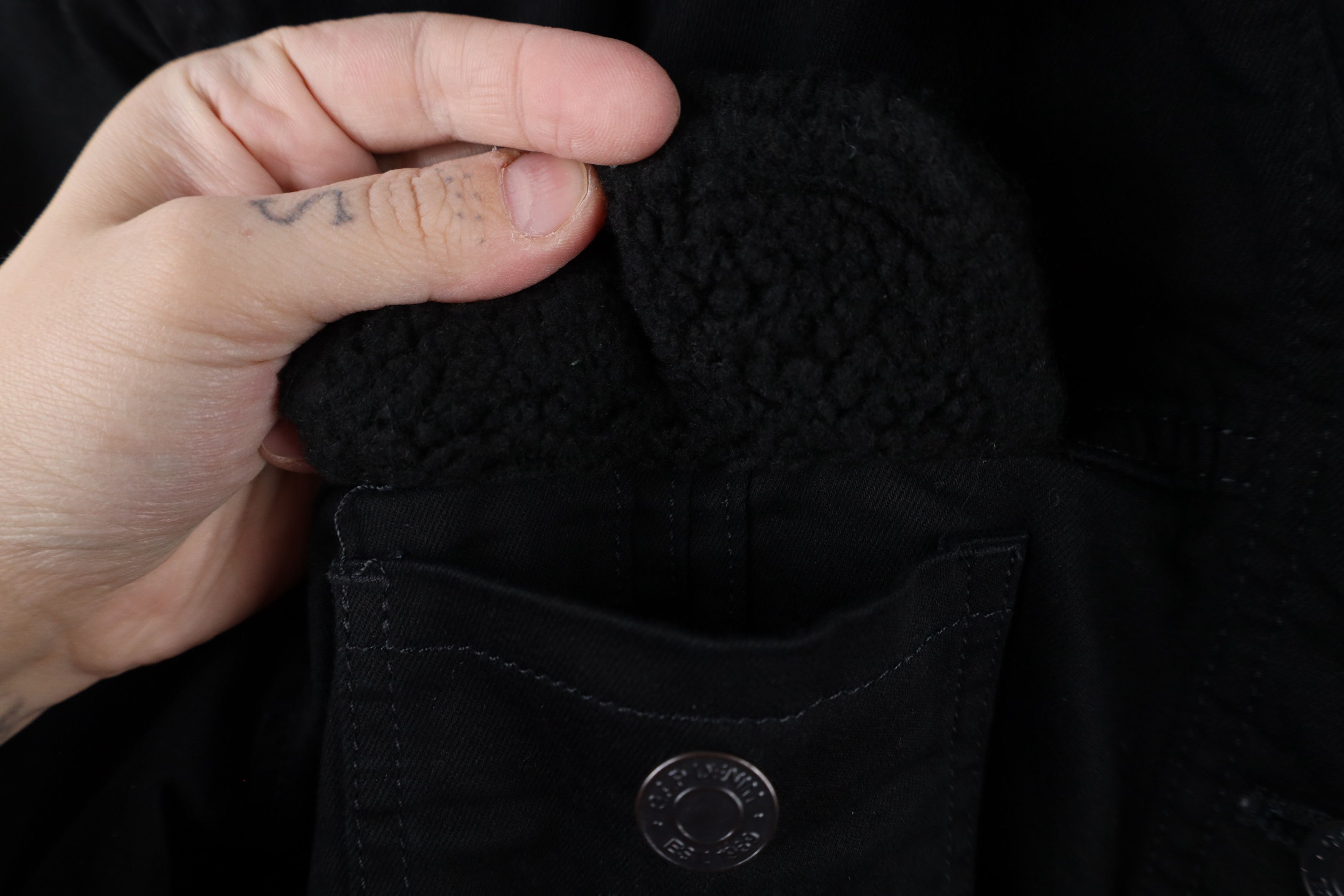 Gap × Vintage Vintage Y2K Gap Deep Pile Fleece Lined Trucker Jacket Black Size XL / US 12-14 / IT 48-50 - 5 Thumbnail