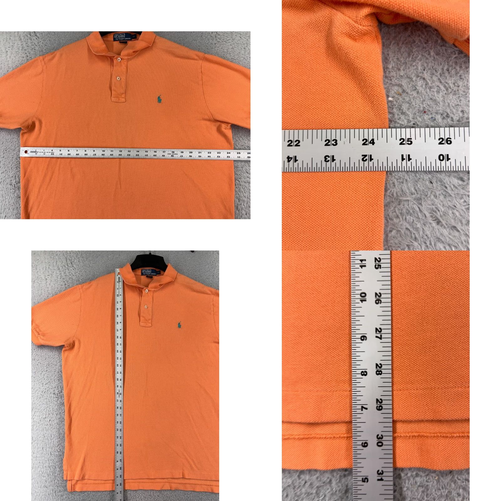 Ralph Lauren VINTAGE Ralph Lauren Polo Shirt Men XL Orange 100% Cotton Knit Short Sleeve Embroidered Logo Polo Size US XL / EU 56 / 4 - 8 Thumbnail