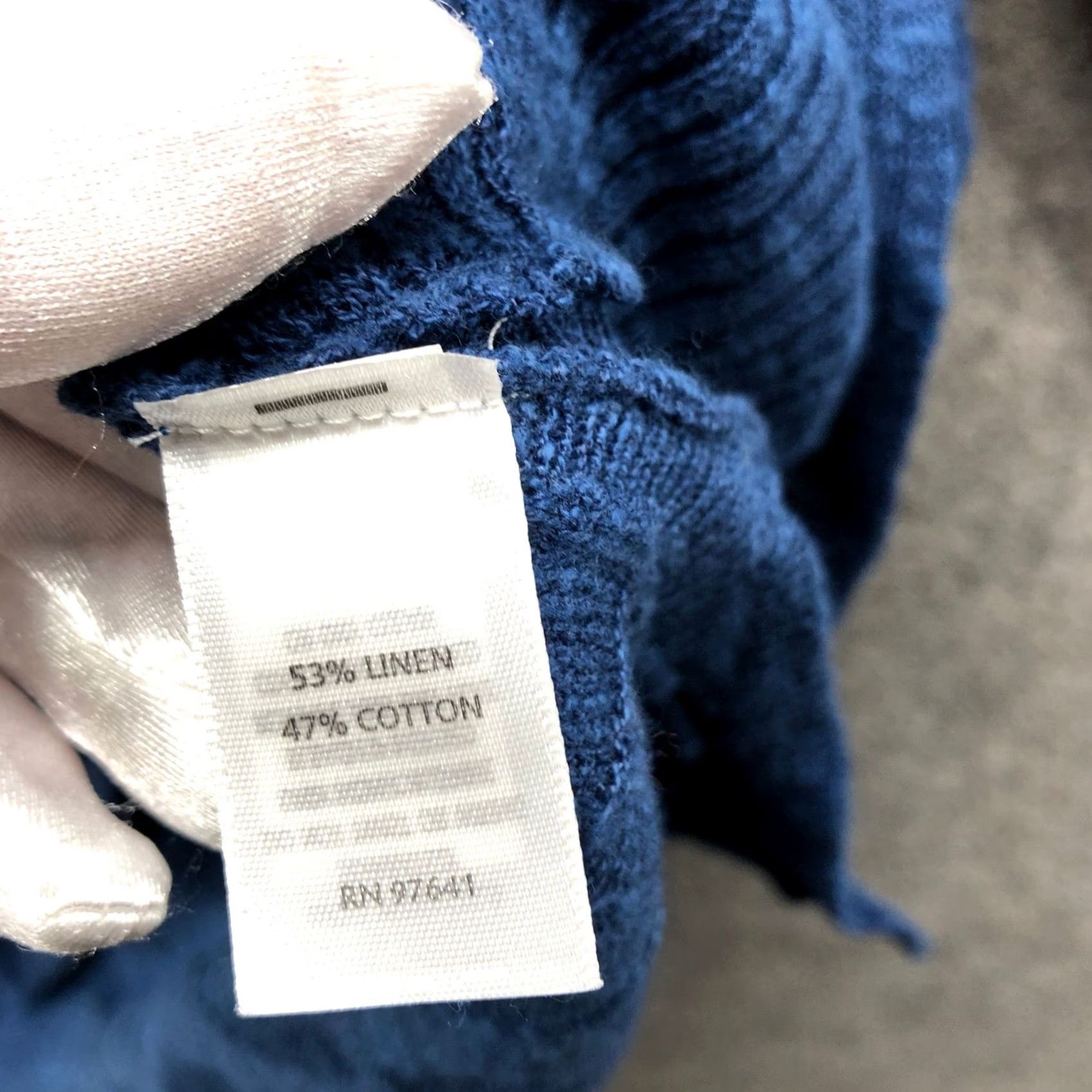 J. Jill VINTAGE J. Jill Cotton Linen Tunic Sweater Womens L Blue V-Neck Ribbed Breathable Size L / US 10 / IT 46 - 4 Thumbnail