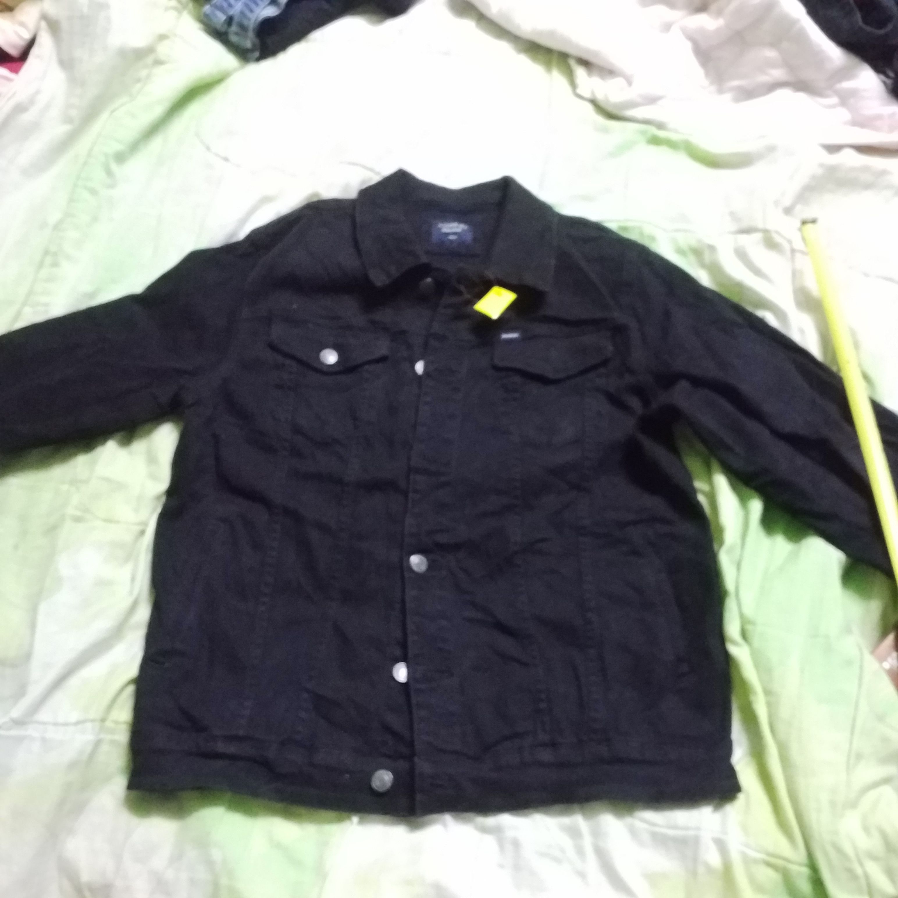 ACADEMY DENIM ELASTIC JACKET FULL BLACK LIKE NEW