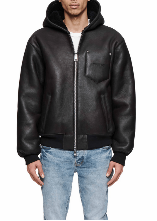 Purple Brand Lamb Leather Zip Hoodie (M) Size US M / EU 48-50 / 2 - 1 Thumbnail